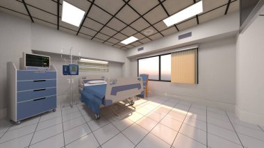Hastane odasının 3 boyutlu görüntüsü