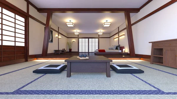 Representación Habitación Estilo Japonés —  Fotos de Stock