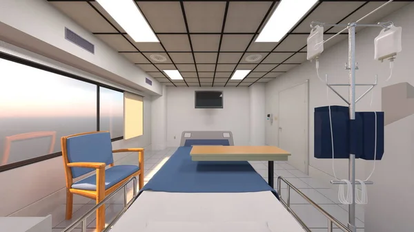 Rendering Hospital Room — Stock Photo, Image