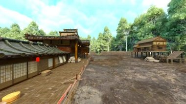 Japon köyünün 3D görüntüsü