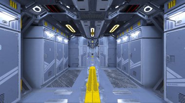 Uzay istasyonu peyzajının 3B görüntülemesi