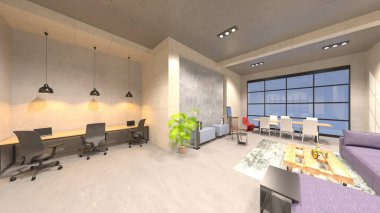 Ofis alanının 3B görüntülemesi