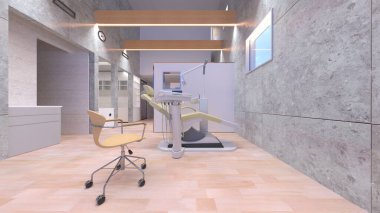 Diş kliniğinin 3B görüntülemesi