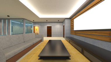 Geniş odanın 3B görüntülemesi