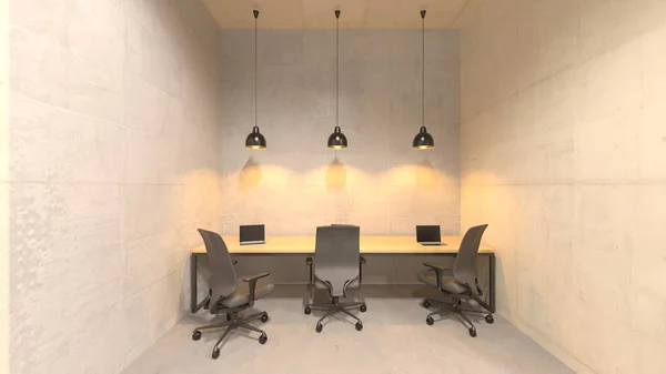 オフィス空間の3Dレンダリング — ストック写真