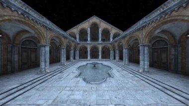 Bahçenin fıskiyeli 3D görüntüsü