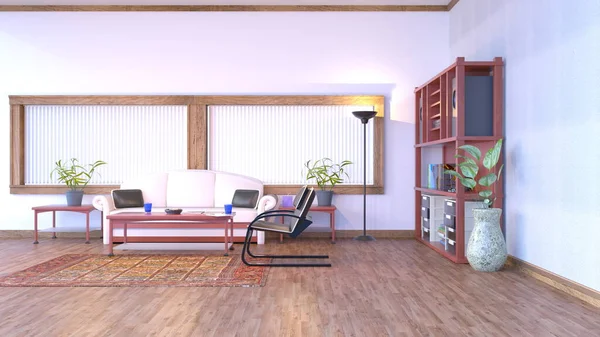 Rendering Living Room — Stock Photo, Image