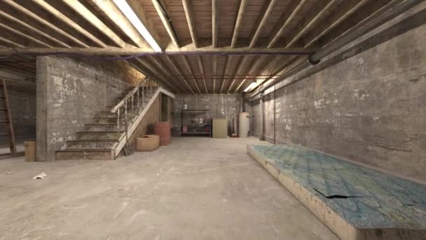 Візуалізація Підвальної Кімнати — стокове відео