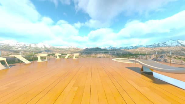 屋上テラスの3Dレンダリング — ストック動画