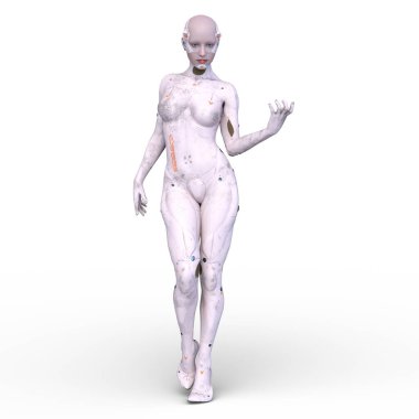 Dişi bir sayborgun 3D canlandırması