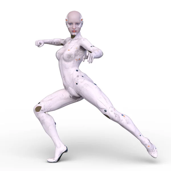 Rendering Female Cyborg — Stock Photo, Image