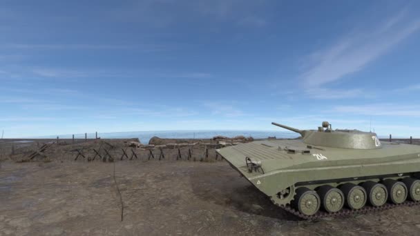 军用坦克的三维渲染 — 图库视频影像