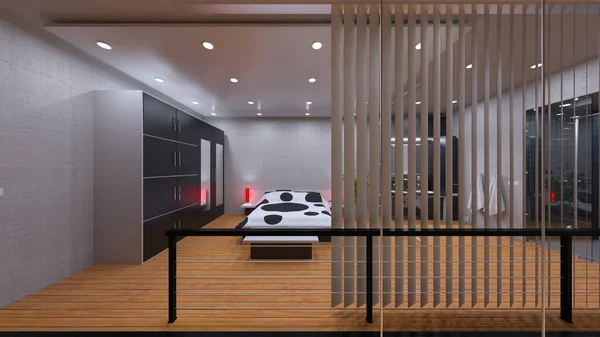 Rendering Modern Living Space — Stock Photo, Image