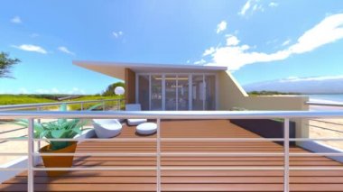 Çatı terasının 3B görüntülemesi