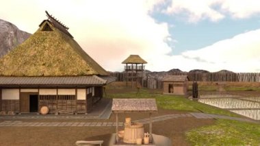 Japon köyünün 3D görüntüsü