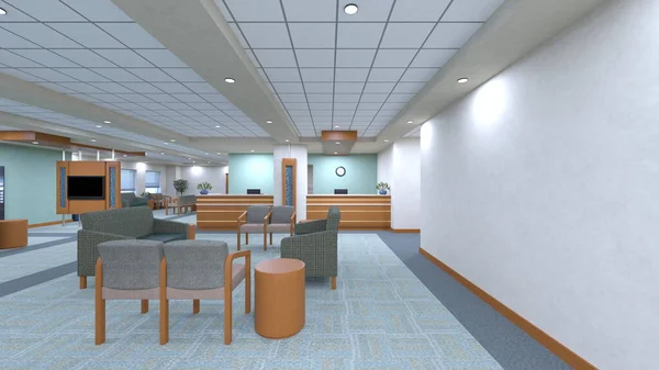 Rendering Van Ziekenhuis Corridor — Stockfoto