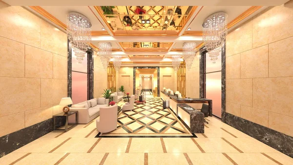 Візуалізація Входу Готель — стокове фото