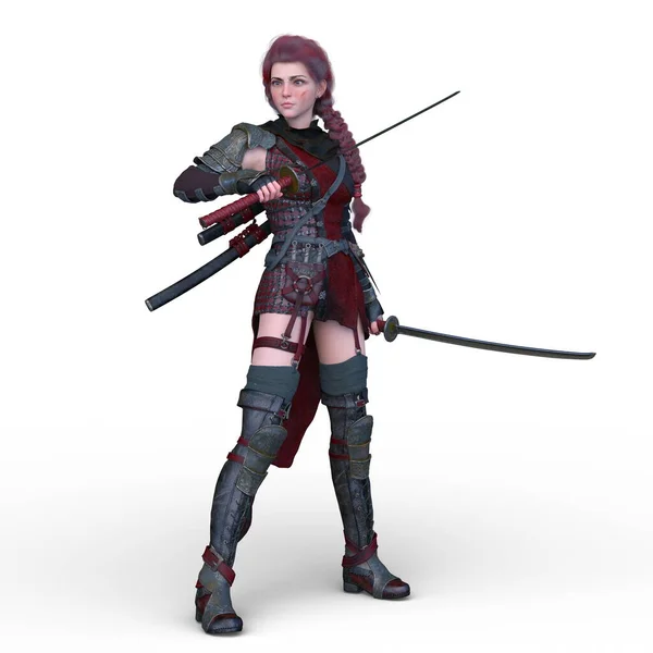 Rendering Female Warrior — Stock Photo, Image
