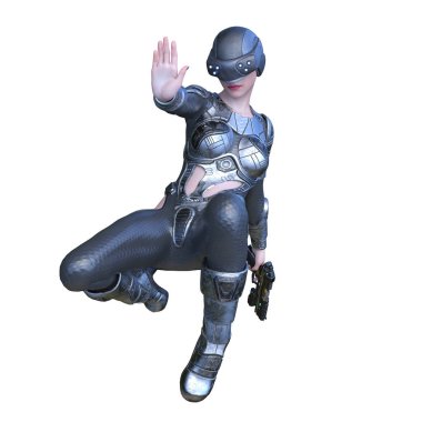 Bir siber kadının 3 boyutlu canlandırması