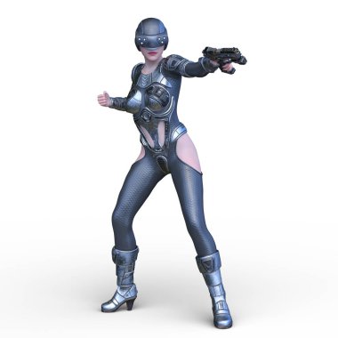 Bir siber kadının 3 boyutlu canlandırması