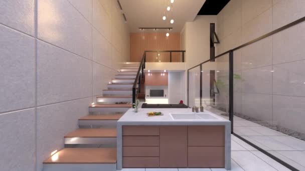 Rendering Dining Kitchen — Vídeo de Stock