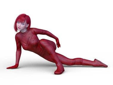 Bir siber kadının 3 boyutlu canlandırması