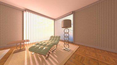 Oturma odasının 3 boyutlu görüntüsü