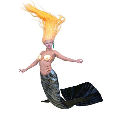 Bir denizkızının 3 boyutlu canlandırması