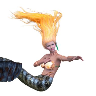 Bir denizkızının 3 boyutlu canlandırması