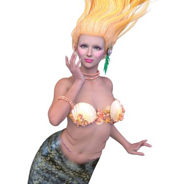 Bir denizkızının 3 boyutlu canlandırması