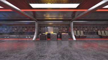 İçerideki uzay aracının 3B görüntülemesi