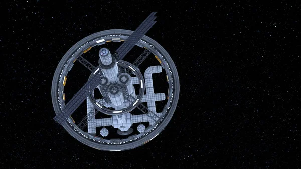 宇宙ステーションの3Dレンダリング — ストック写真