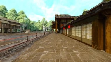 Japon köyünün 3D görüntüsü