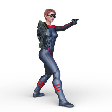 Bir siber kadının 3 boyutlu canlandırması