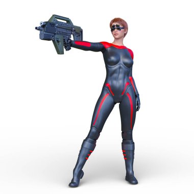 Bir siber kadının 3 boyutlu canlandırması