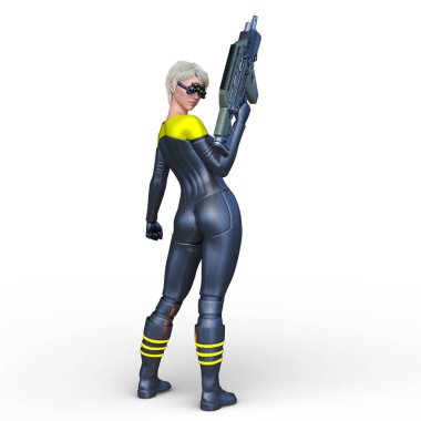 Bir siber kadının 3 boyutlu canlandırması