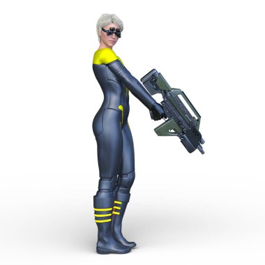 Bir siber kadının 3 boyutlu canlandırması