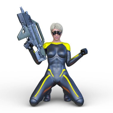 Bir siber kadının 3 boyutlu canlandırması