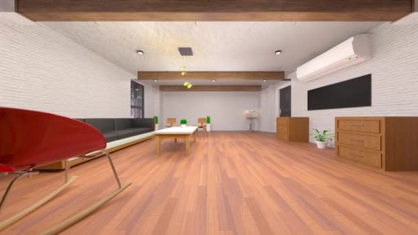 Rendering Living Room Night View — Vídeo de Stock