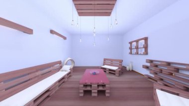 Oturma odasının 3 boyutlu görüntüsü