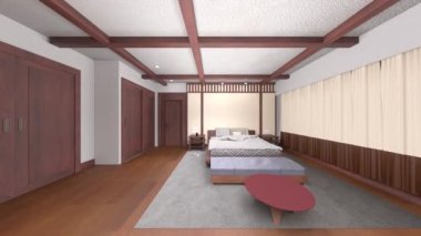Yatak odasının 3D rendering