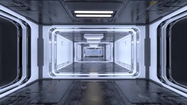 宇宙船の通過の3Dレンダリング — ストック動画