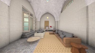 Oturma odasının 3 boyutlu görüntüsü