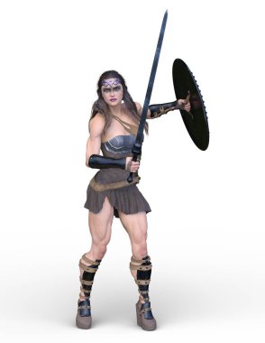 Dişi bir gladyatörün 3 boyutlu canlandırması