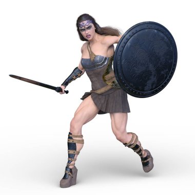 Dişi bir gladyatörün 3 boyutlu canlandırması