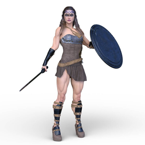 3D rendering of a female gladiator