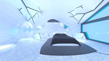 Yatak odasının 3D rendering