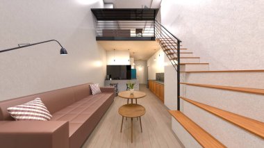 Stüdyonun çatı katlı 3D görüntülemesi