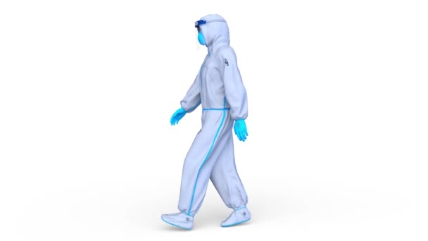 Representación Hombre Que Camina Usando Ropa Limpia — Vídeo de stock