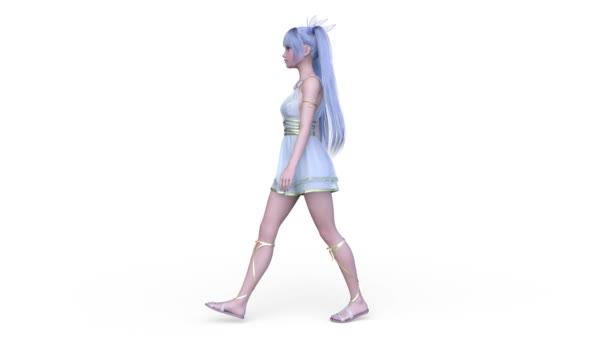 3Dレンダリングの歩行女性でミニスカート — ストック動画